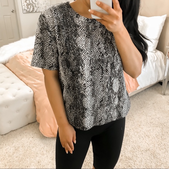 Socialite snake print short sleeve casual tee top - Picture 4 of 10